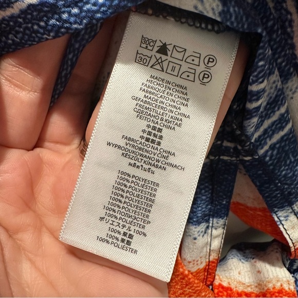 Michael Kors Blue and Orange Striped Blouse - Picture 4 of 5